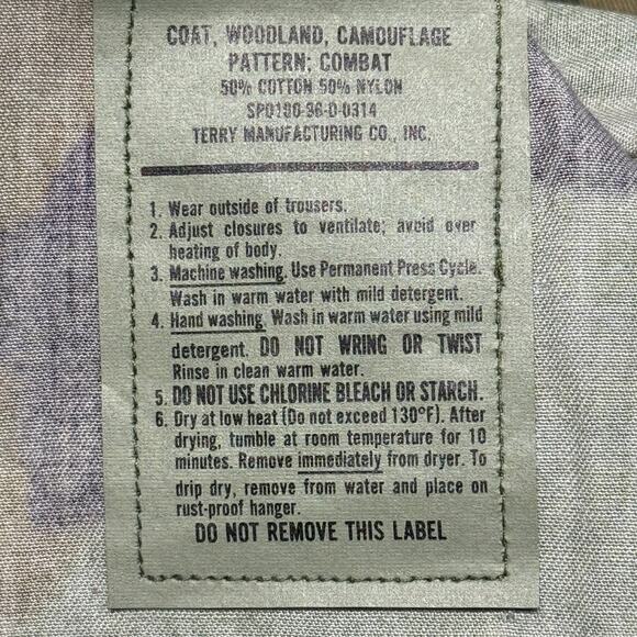 US Military Jacket Mens Medium X-Long Woodland Camo Combat Field NWT - Picture 8 of 9